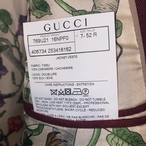 NEW $4600 GUCCI Slim Fit 100% Cashmere Sports Coat Blazer Jacket IT 52 / US 42 R - Picture 11 of 14